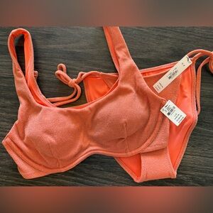 PINK Victoria's Secret Coral Bikini Set L/S